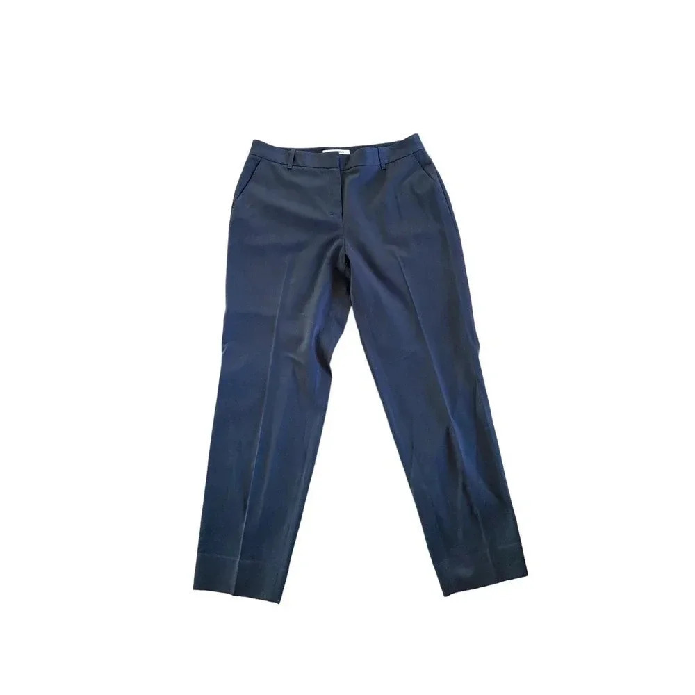 MM. LaFleur New York Women's Navy Blue Straight Leg Chino Pant Size 12